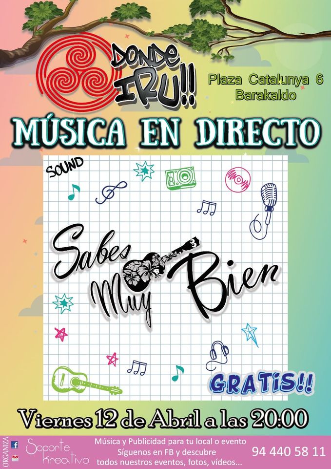 Concierto de Sabes Muy Bien en el Bar Donde Iru de Barakaldo 12/04/2019