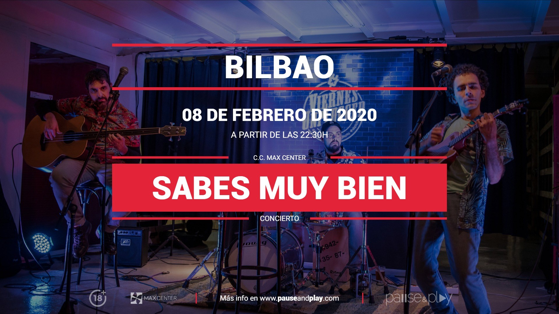 Concierto de Sabes Muy Bien en Pause & Play de Barakaldo 8/02/2020